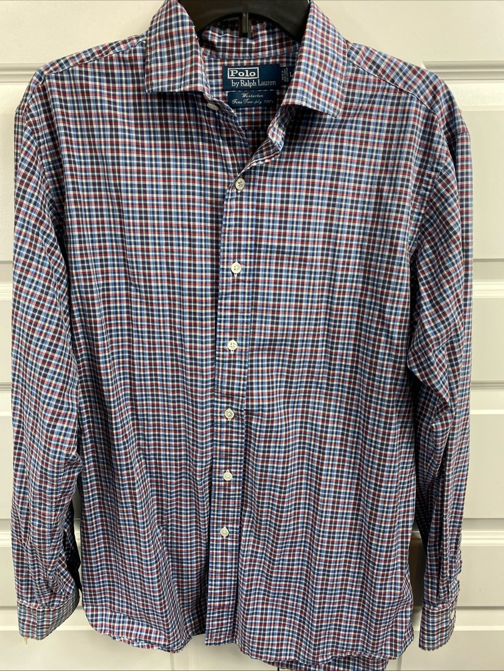 Polo Ralph Lauren Westerton Fine Two Ply 100 Large Plaid Vintage Preppy Shirt